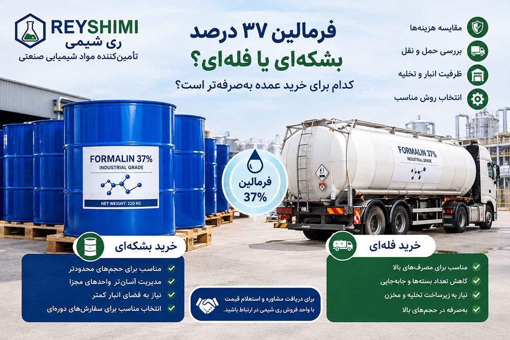 فرمالین ۳۷ درصد بشکه‌ای یا فله‌ای؛ کدام برای خرید عمده به‌صرفه‌تر است؟