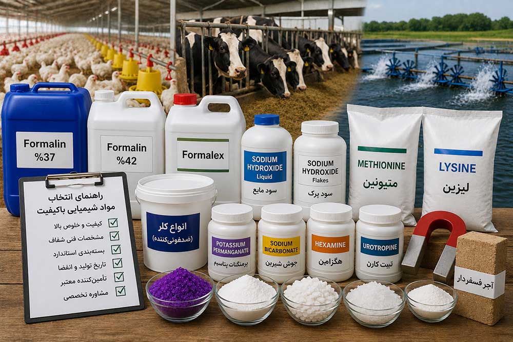 چگونه مواد شیمیایی باکیفیت برای مرغداری، دامداری و آبزی‌پروری انتخاب کنیم؟