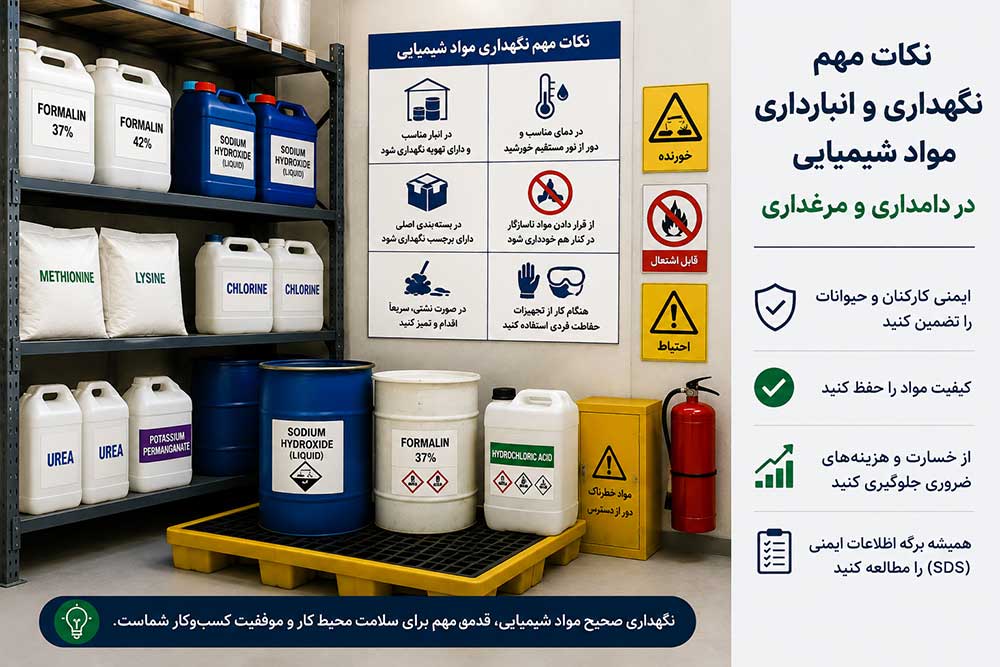 نگهداری مواد شیمیایی در دامداری و مرغداری