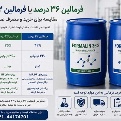 فرمالین ۳۶ درصد یا ۴۲ درصد؟ مقایسه برای خرید و مصرف صنعتی